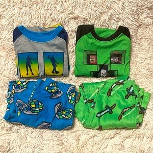 🎉HP🎉 NWOT Pajama Bundle & FREE BEANIE Fortnite & Minecraft PJ’s Boys Sz 10/12